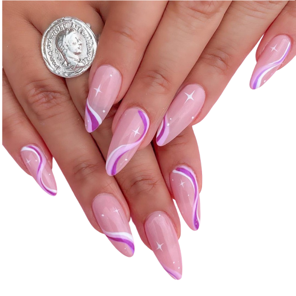 Ensemble de faux ongles autocollants 24 pcs 5