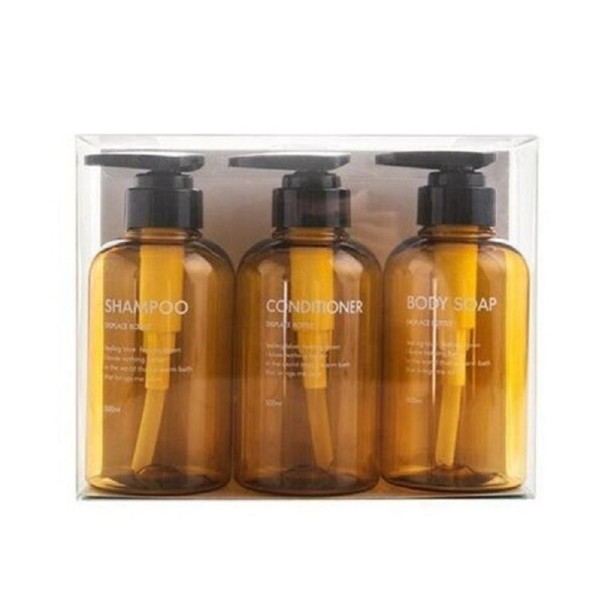 Ensemble de flacons cosmétiques 3 pcs jaune foncé