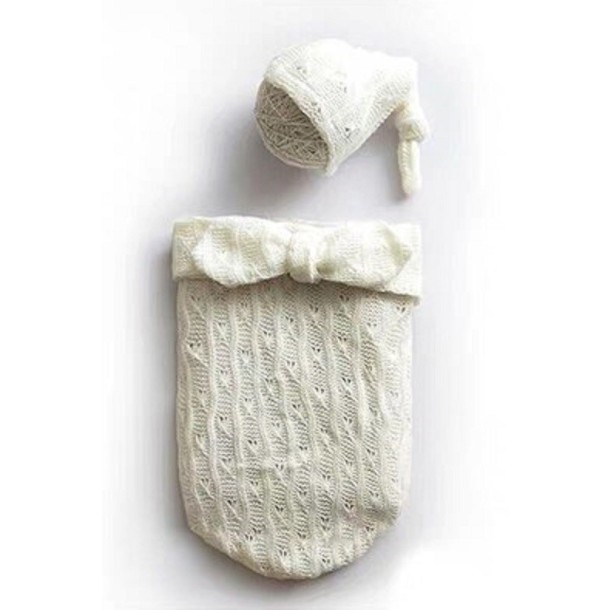 Ensemble de photographie pour enfants avec bonnet et sac blanc