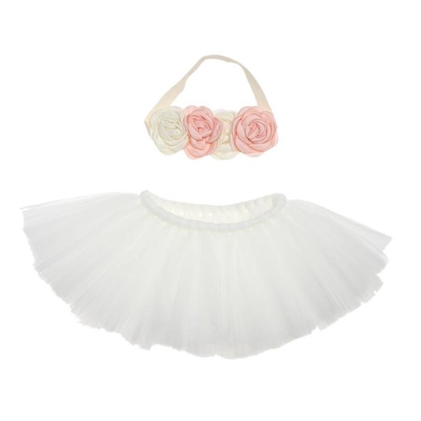 Ensemble de photographie pour fille jupe et bandeau 3-4 mois