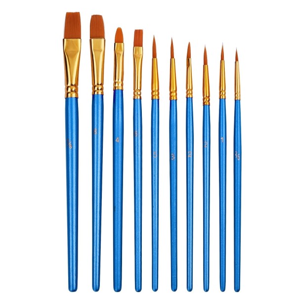 Ensemble de pinceaux 10 pcs bleu