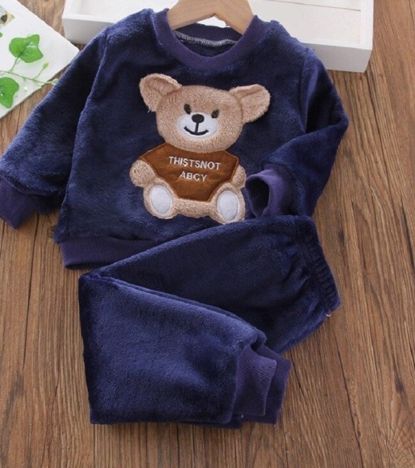 Ensemble de survêtement pour enfants avec ours bleu foncé 4
