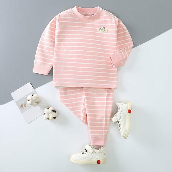 Ensemble de survêtement rayé pour enfants rose 5