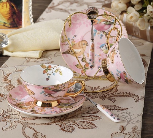 Ensemble de thé avec motif nature 6 pièces 1