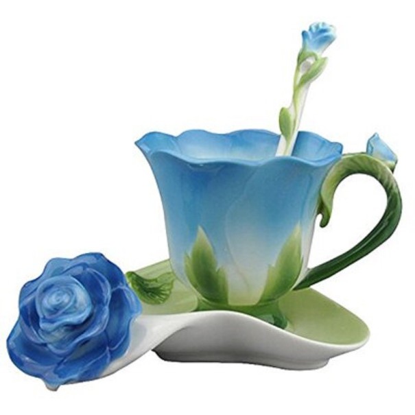 Ensemble de thé en porcelaine 3 pcs A1101 bleu