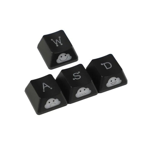 Ensemble de touches WASD design mignon rétroéclairé compatible avec MX Switch noir pour clavier mécanique jeu et personnalisation 1