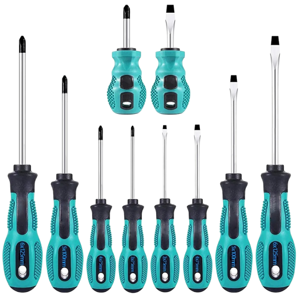 Ensemble de tournevis magnétiques 10 pcs Tournevis avec pointes magnétiques Tournevis plats et cruciformes 1