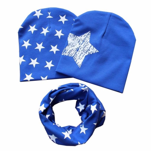 Ensemble pour enfants - 2 pièces bonnet + tour de cou bleu