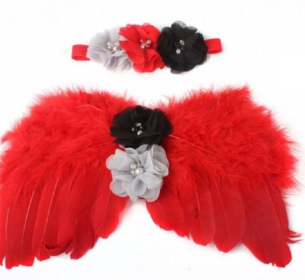 Ensemble pour fille avec ailes d'ange et bandeau 2