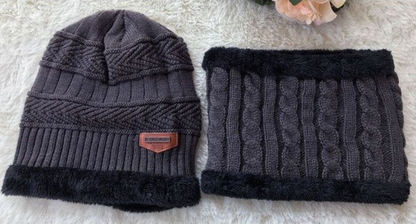 Ensemble réversible en tricot pour femmes J2857 gris