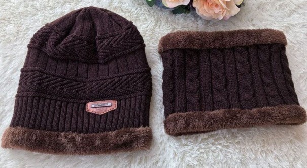Ensemble réversible en tricot pour femmes J2857 marron foncé