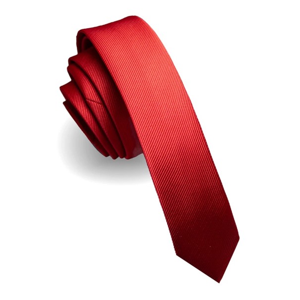 Ensfarvet silkeslips 150 x 4 cm Elegant herreslips lavet af højkvalitetssilke Smalt design Stilfuldt tilbehør til bryllupper, fester og formelle begivenheder rød