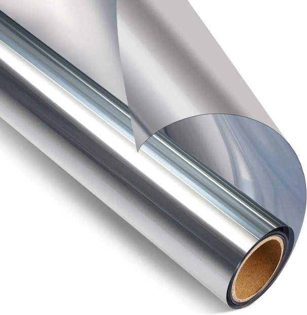 Envejs spejlfilm PET 40 x 100 cm Privatlivsbeskyttelse UV-beskyttelse Solfilm sølv