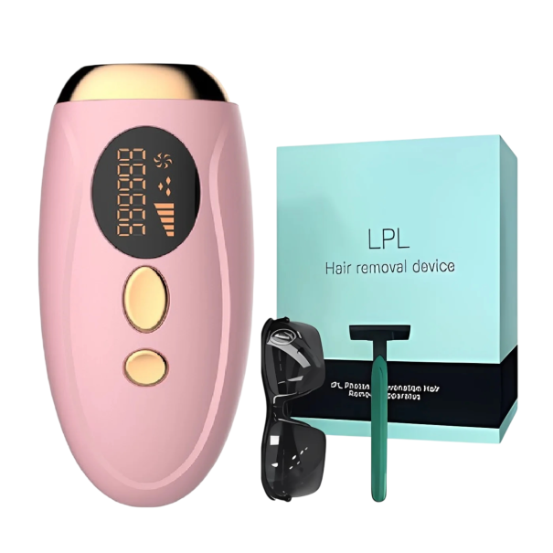 Epilatore laser IPL 36W 17 x 7,3 cm Alimentazione a rete Rimozione dei peli permanente e indolore Epilatore femminile per corpo e zona bikini rosa