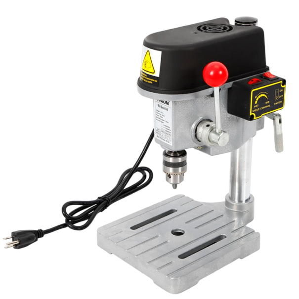 Επιτραπέζια μίνι τρυπάνι 340W 1–10 mm με ρύθμιση στροφών 220V 50 Hz Σιδηροδρομική βάση Χειροτεχνία Ξύλο Αλουμίνιο Ρητίνη Σύνθετες πλάκες 1