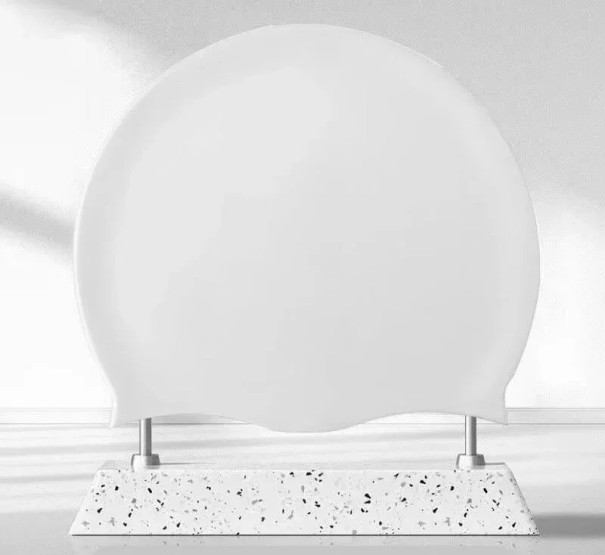 Equipamento para nadadores touca de natação de silicone antiderrapante à prova de água Touca para piscina Tamanho M elástica branco