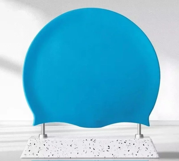Equipamiento de natación Gorro de natación de silicona antideslizante Impermeable Gorro de piscina Talla M Elástico azul claro