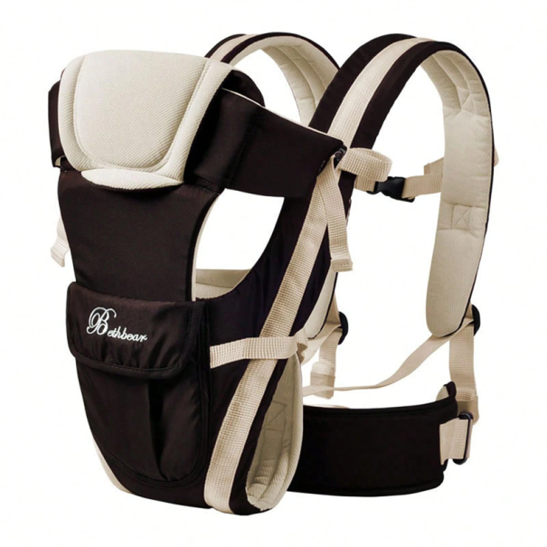Ergonomic 4-in-1 Baby Carrier for Newborns and Toddlers Adjustable Carrier for Front Back Comfortable Baby Wearing beige