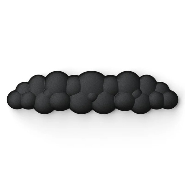 Ergonomic Wrist Rest for Keyboard 43 x 11 cm Cloud Shape Memory Foam Hand Support for Typing and Working at PC black