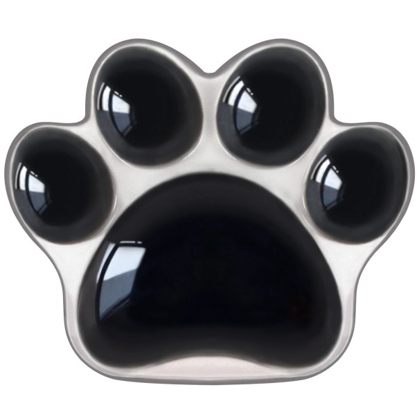 Ergonomic Wrist Rest for Mouse 120 x 102 x 20 mm Cat Paw Shape Silicone Filling Colourful Design Comfort for Work and Play black
