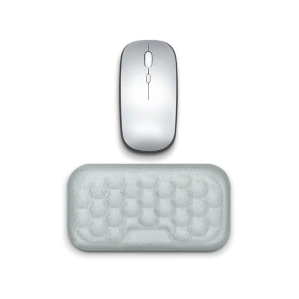 Ergonomická opierka zápästia pred myš 150 x 80 x 20 mm Pamäťová pena Masážny povrch sivá