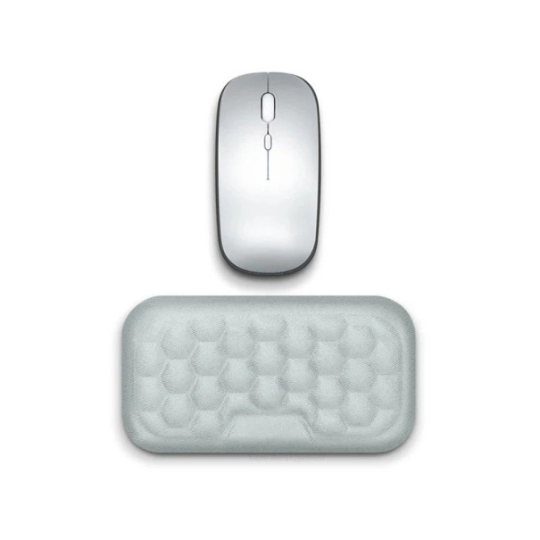Ergonomická opierka zápästia pred myš 150 x 80 x 20 mm Pamäťová pena Masážny povrch Uvoľnenie napätia pri práci s počítačovou myšou sivá