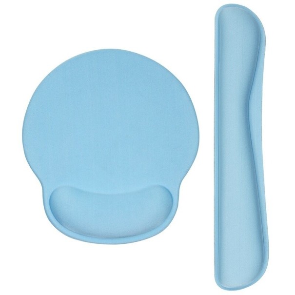 Ergonomická podložka pod myš s podperou zápästia ku klávesnici K2518 svetlo modrá 1