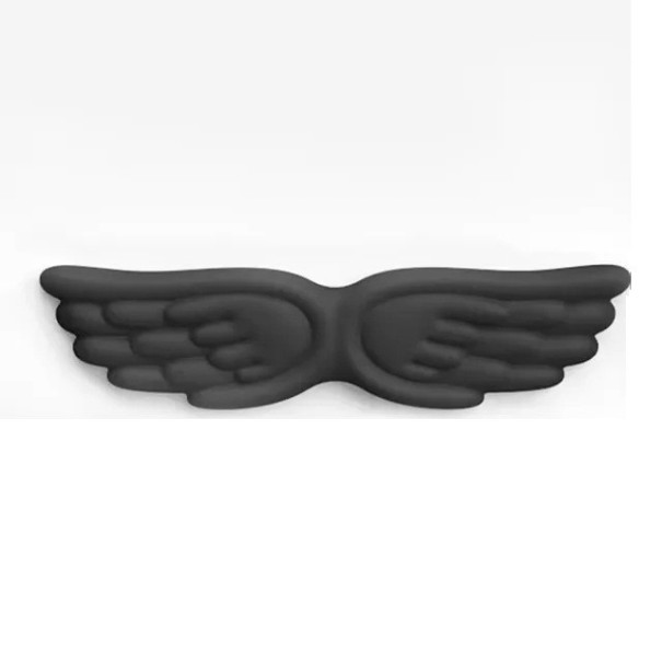 Ergonomiczna podpórka pod nadgarstki przed klawiaturą Kształt skrzydła anioła Pianka memory 43 x 10,5 cm Dla wygodnego pisania czarny
