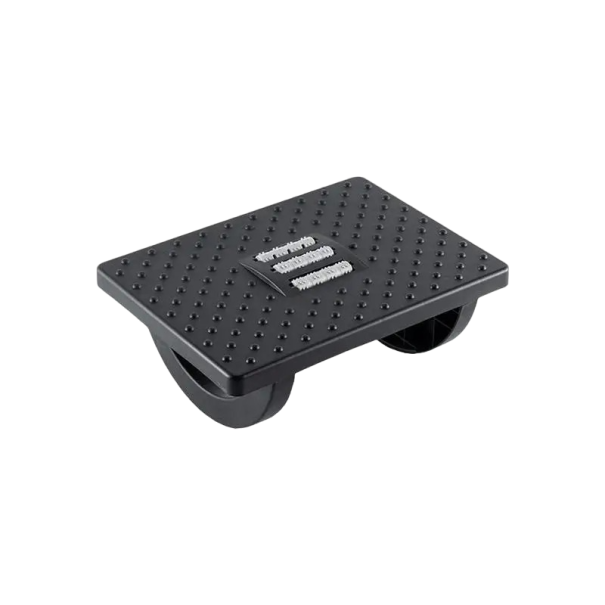 Ergonominen keinuva jalkatuki hierontarullilla Muovinen jalkarahi pöydän alla Keinuva liukumaton jalkarahi hierontaelementeillä Tukeva jalkatuki pitkäaikaiseen työskentelyyn pöydässä 34 x 25 x 13 cm musta