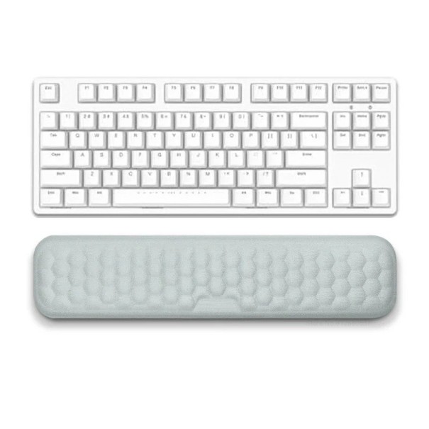 Ergonominen rannetuki näppäimistön edessä 440 x 80 x 20 mm Muistivaahto Hierontapinta Tukee käsiä kirjoittamisen aikana ilman kipua harmaa