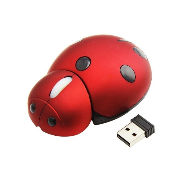 Ergonomische Mini-Maus Ladybug rot