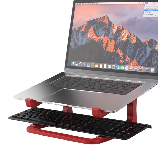 Ergonomischer Laptop- und Tastaturständer 23,8 x 23 x 11,7 cm tragbar mit universeller Kompatibilität und robuster Konstruktion für den Tisch rot