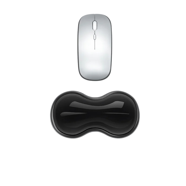 Ergonomisk handledsplatta i silikon 14,5 x 8 cm för musarbete Handstöd för kontoret Mot trötthet och tryck svart