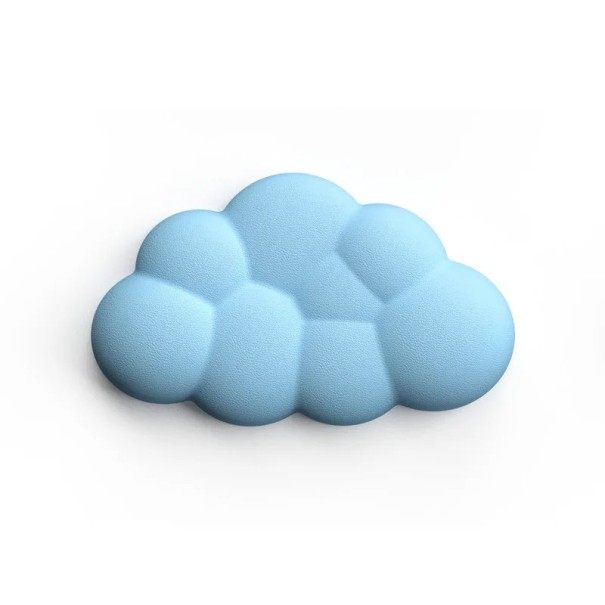 Ergonomiskt handledsstöd framför musen 15 x 9 cm Molnformad Memory foam Handstöd vid arbete med datormus blå