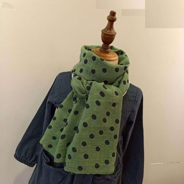 Eșarfă pentru copii cu buline A396 verde Eșarfă pentru copii cu buline A396 verde