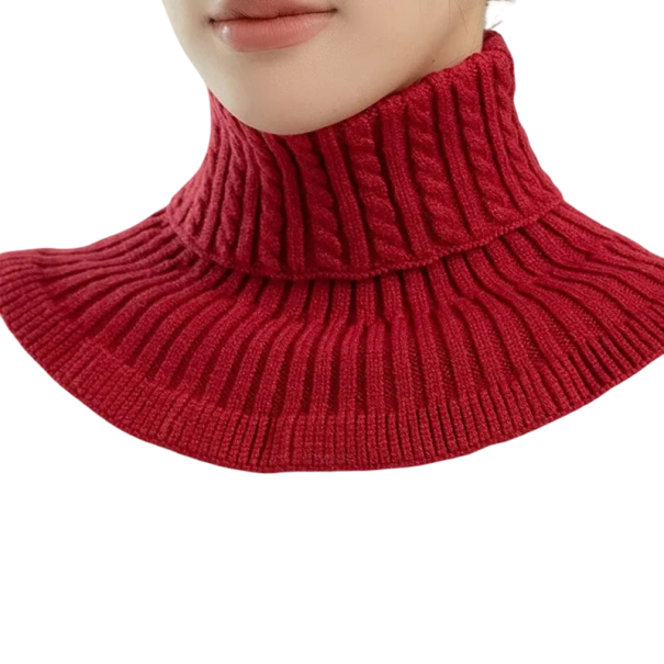 Eșarfă tricotată pentru femei 15 x 16 cm Guler moale din bumbac pentru purtare în sezonul rece Accesoriu elegant și călduros din tricot roșu