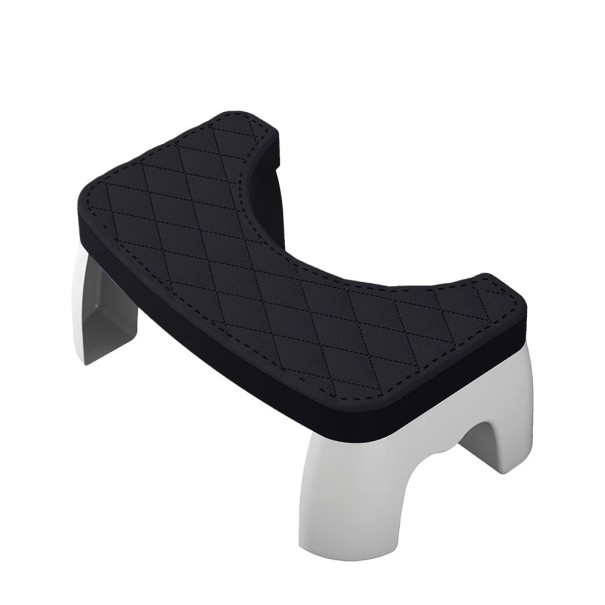 Escabeau portable en U Antidérapant en plastique pour WC Socle arrondi résistant pour toilettes Tabouret de toilettes pour les pieds Tabouret de toilettes courbé 42 x 15 x 17 cm noir