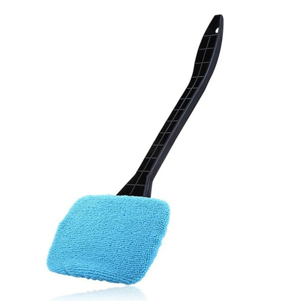 Escobilla de goma para parabrisas de coche 39 x 13 x 9 cm Mango de plástico Funda de microfibra Limpiacristales de coche Limpieza sin marcas Diseño ergonómico azul claro