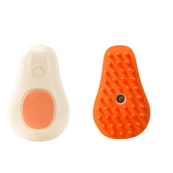 Escova a vapor para gatos e cães Escova a vapor para cães Escova a vapor para gatos Escova de massagem a vapor 10 x 6,5 cm Bege