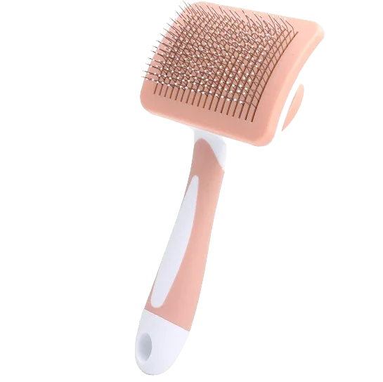 Escova auto-limpante para cães e gatos Escova unidimensional para remoção de pelos para cães e gatos 16,5 x 7,9 cm laranja