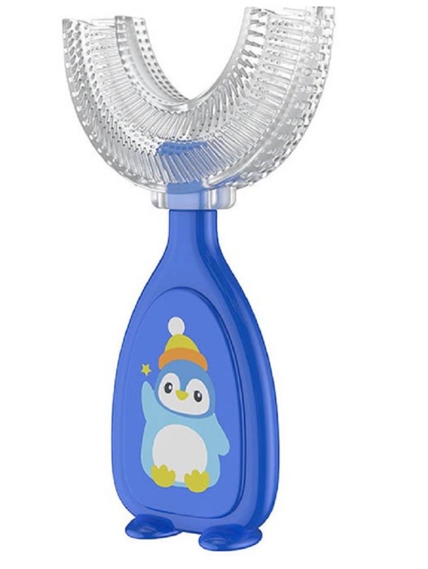 Escova de dentes em forma de U 2-6 anos azul escuro