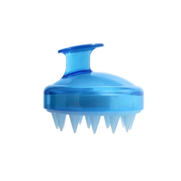 Escova de massagem para estimulação do couro cabeludo azul