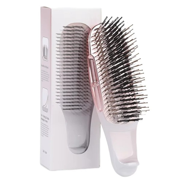 Escova de massagem para o couro cabeludo 15,7 x 5 cm Escova para lavagem e desembaraço de cabelo Uso em seco e molhado Massagem do couro cabeludo rosa