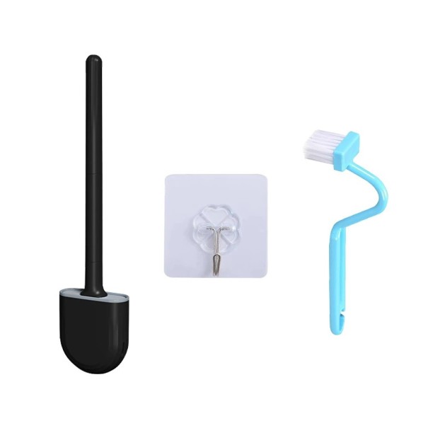 Escova de silicone para parede com escova de WC preto