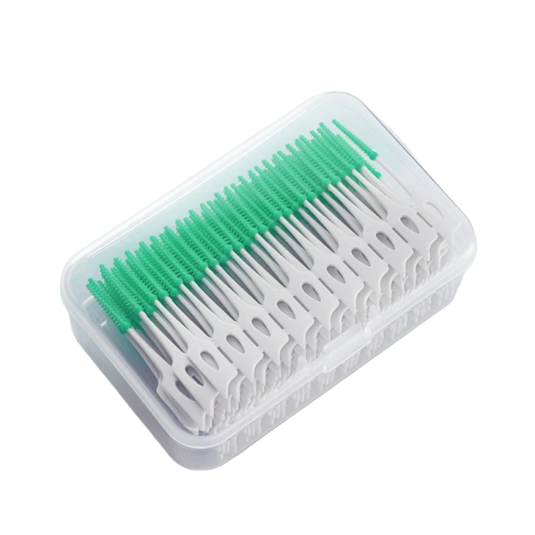 Escova Interdentária de Silicone 1 mm Conjunto de Escovas Interdentárias 200 un verde