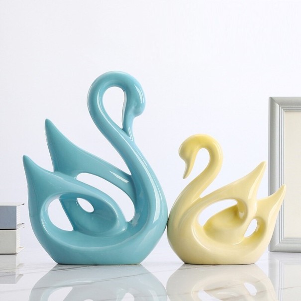 Escultura decorativa de cisne 2 pcs 2