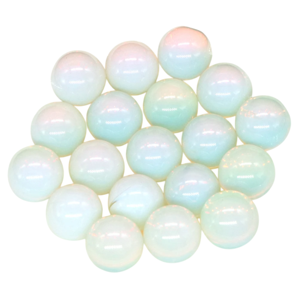 Esferas de opalito natural 16 mm Conjunto de 5 unidades Esferas polidas de mineral Criação de joias Fabricação de pulseiras Decoração e pedras 1