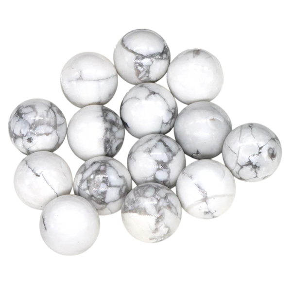 Esferas naturais de turquesa branca 16 mm 5 unid. Contas para fabricação de joias Contas minerais Pedras semipreciosas Componentes de bijuteria 1