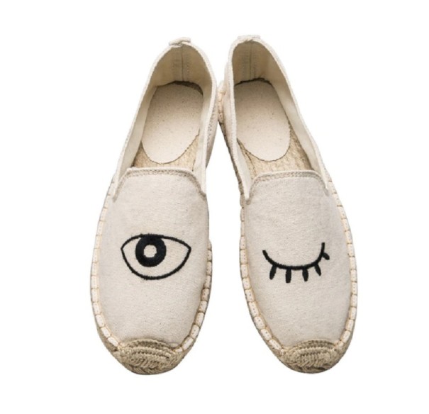 Espadrile de damă cu imprimeu ochi J1090 cremos 39