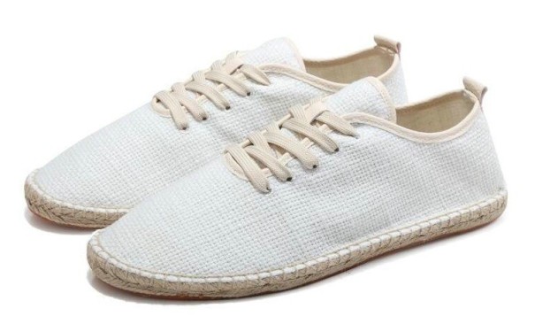 Espadrilles en toile pour hommes blanc 41
